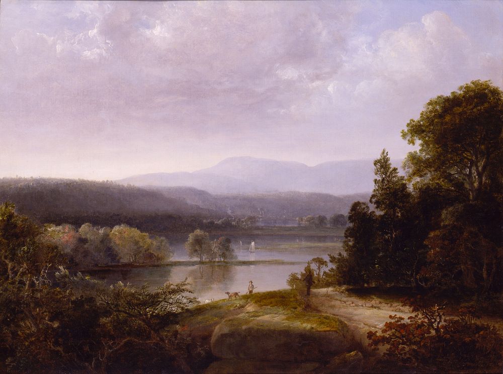 River View with Hunters and Dogs, Thomas Doughty