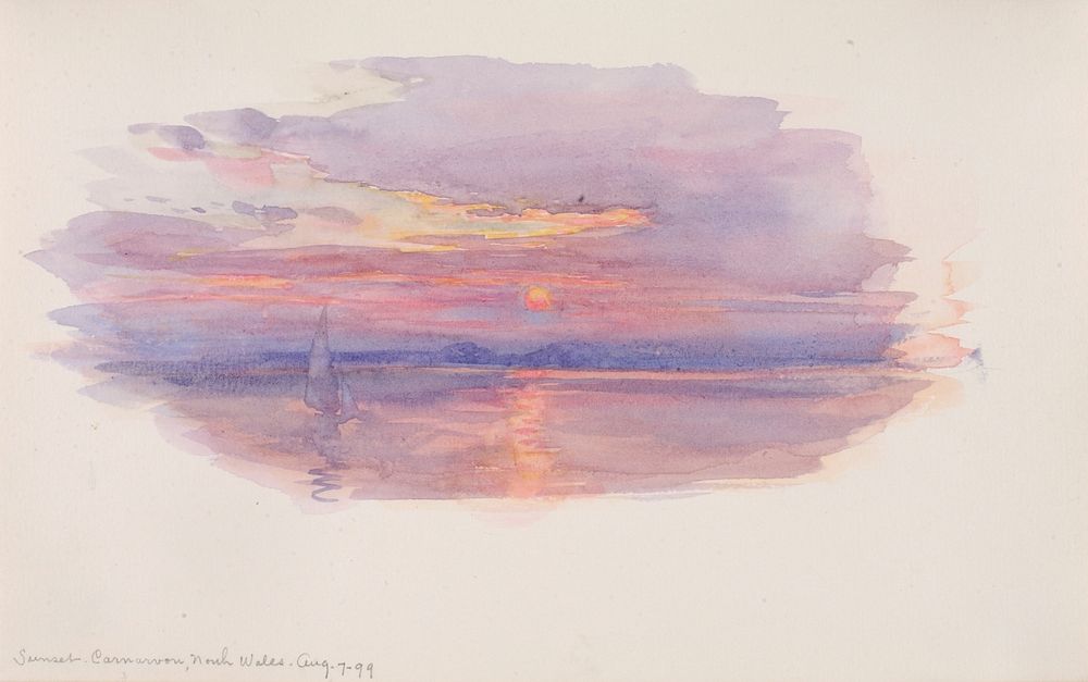 Sunset, Caernarvon, North Wales, George Elbert Burr