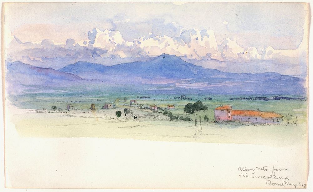 Alban Mountains from Via Tuscolana, Rome, George Elbert Burr
