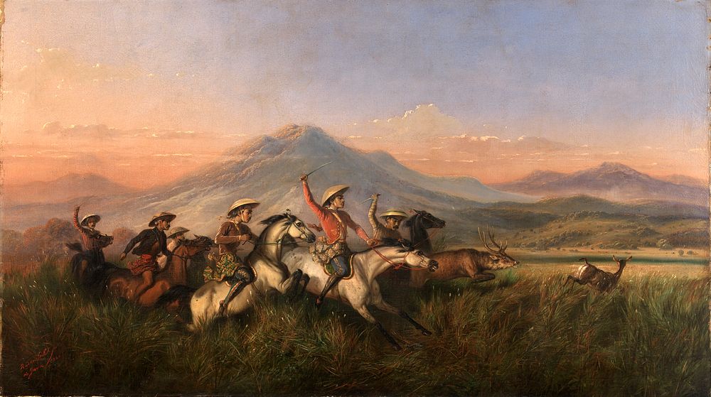 Six Horsemen Chasing Deer, Raden Saleh