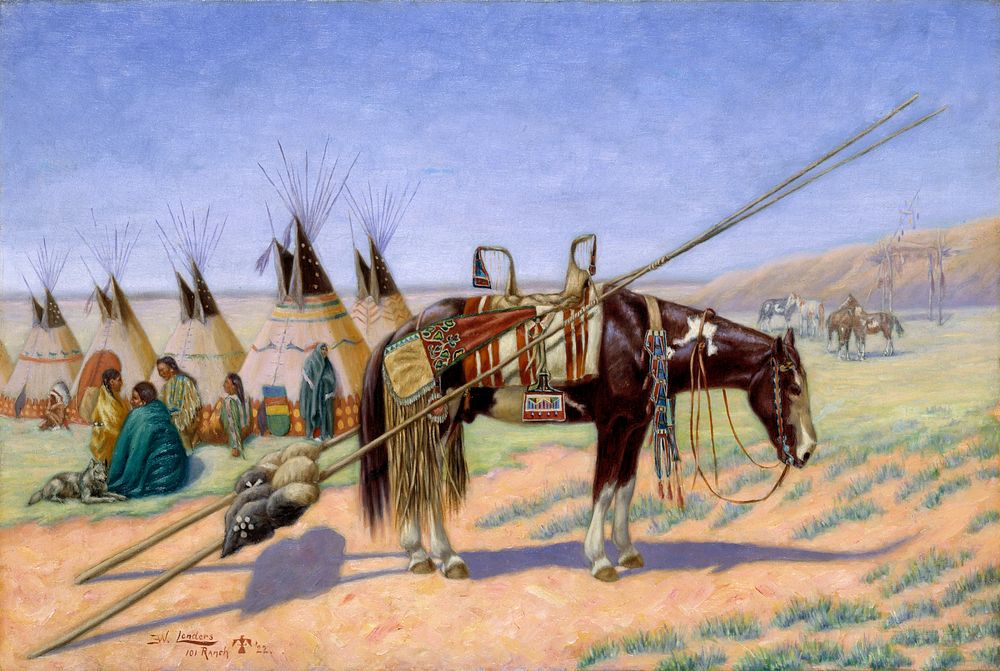 Indians in Camp at 101 Ranch, Emil W. Lenders