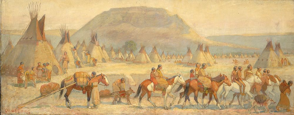 Blackfoot Camp Scene, Edwin Willard Deming