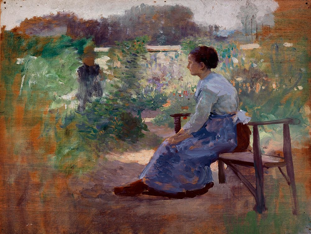 Woman Seated in a Garden, Eliphalet Fraser Andrews
