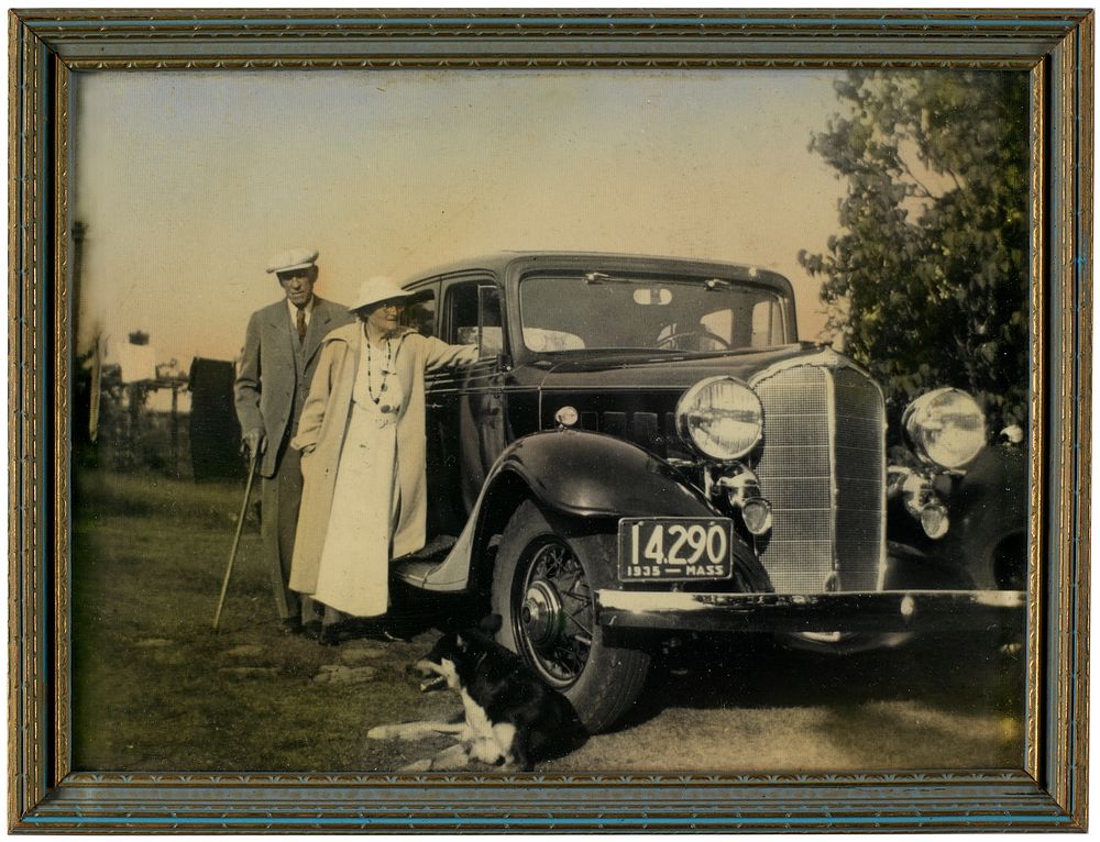 Couple with Car and Dog