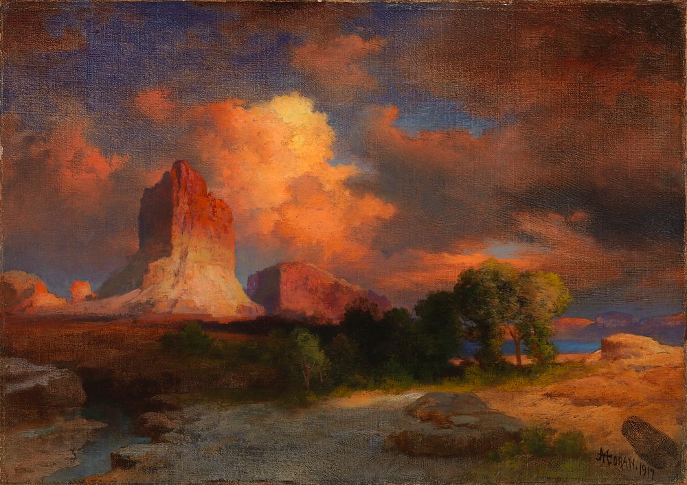 Sunset Cloud, Green River, Wyoming, Thomas Moran