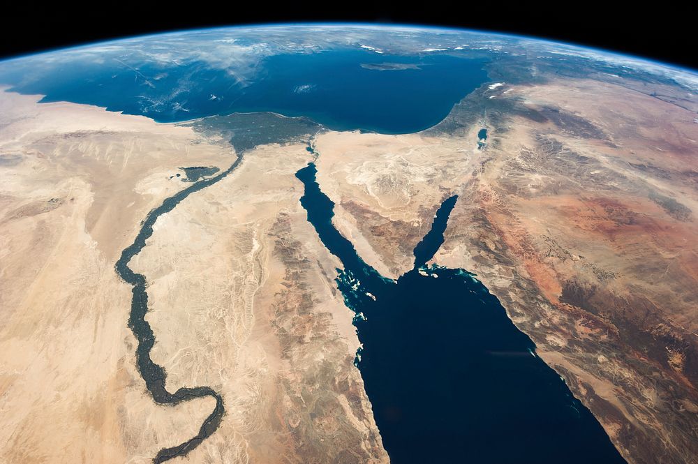 (left -) Egypt and the river Nile, northerly: the mediterranean sea, northerly again: parts of south Greece, Armenia…