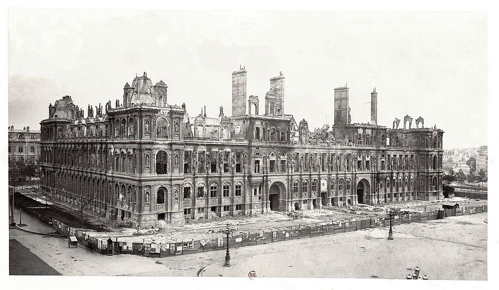 The Paris Town Hall, after the great fire of the Commune in 1871.