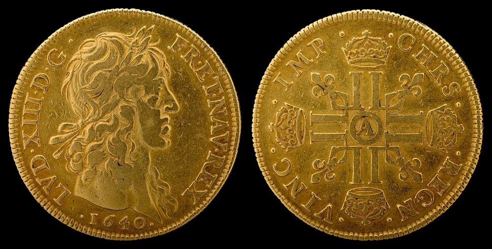France 1640 4 Louis d’or (Louis XIII), Paris Mint. The 4 Louis d’or, issued only in 1640, contains (on average) 0.869 ounces…