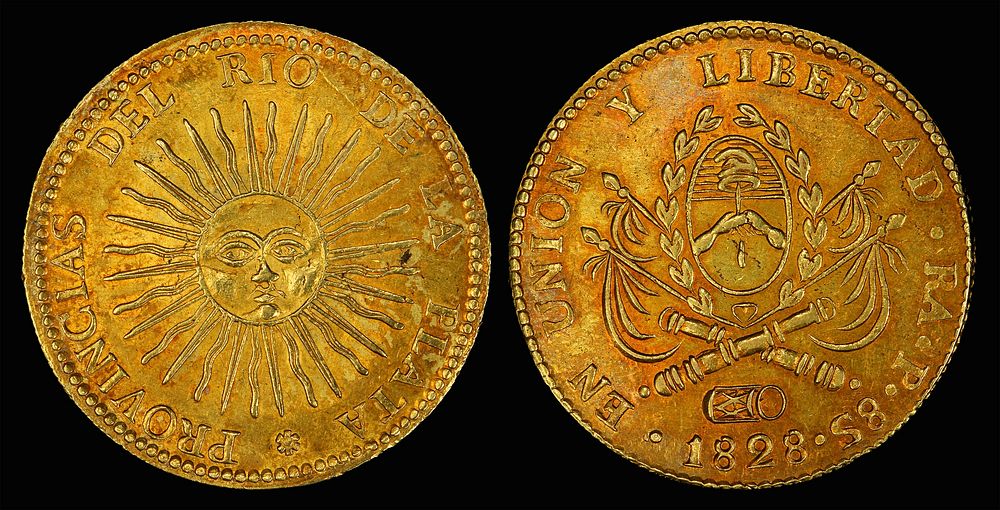 Argentina, 8 gold escudos (1828)