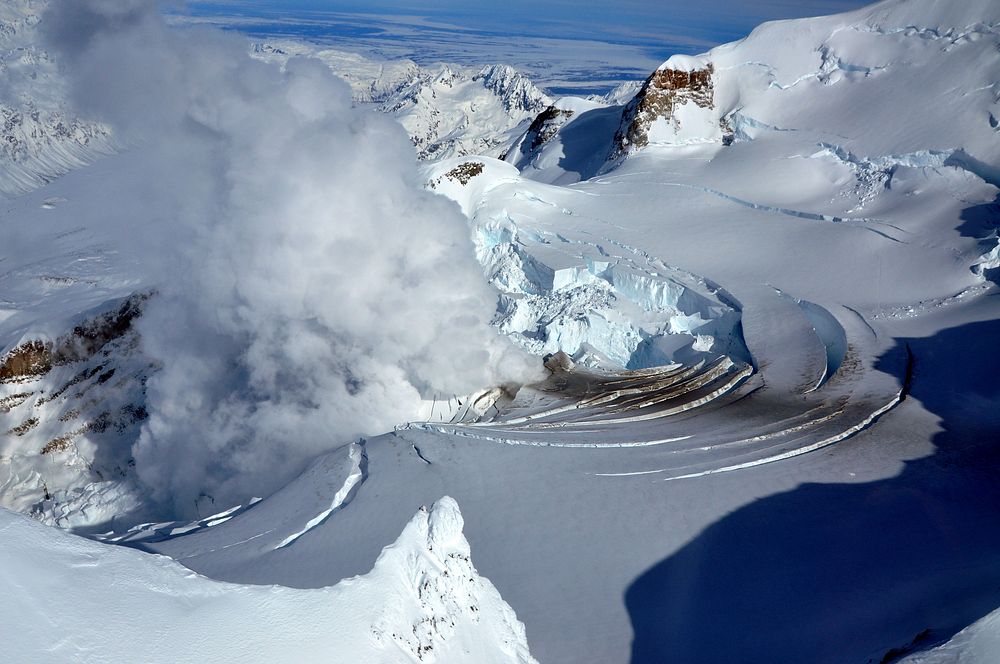 Fumarole on Mount Redoubt, Alaska, USA.