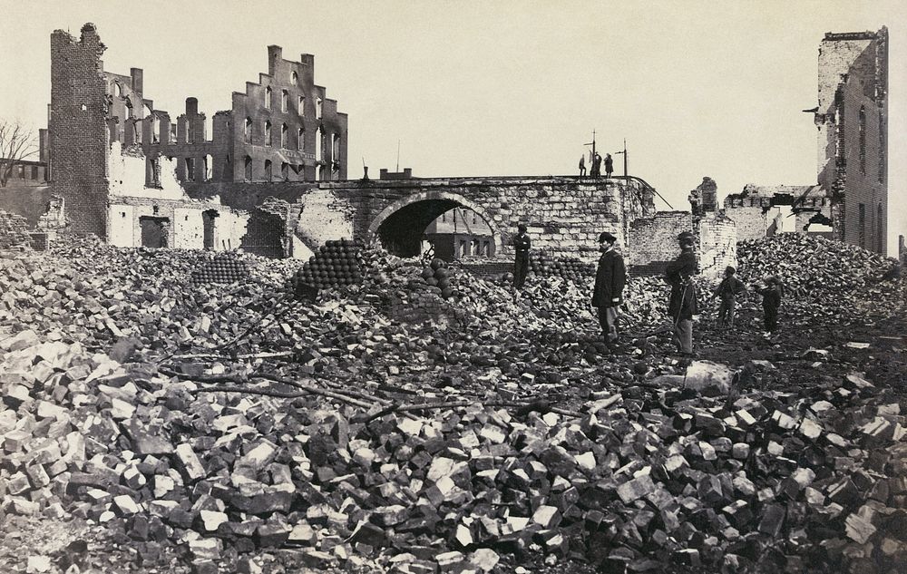 "Ruins in Richmond" Damage to Franklin paper mill and arsenal in Richmond, Virginia from the American Civil War. Albumen…