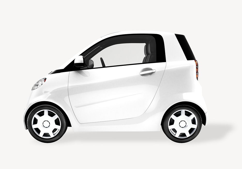 3D microcar mockup, white vehicle design psd