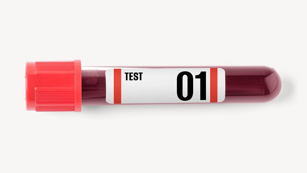 Blood test tube mockup psd