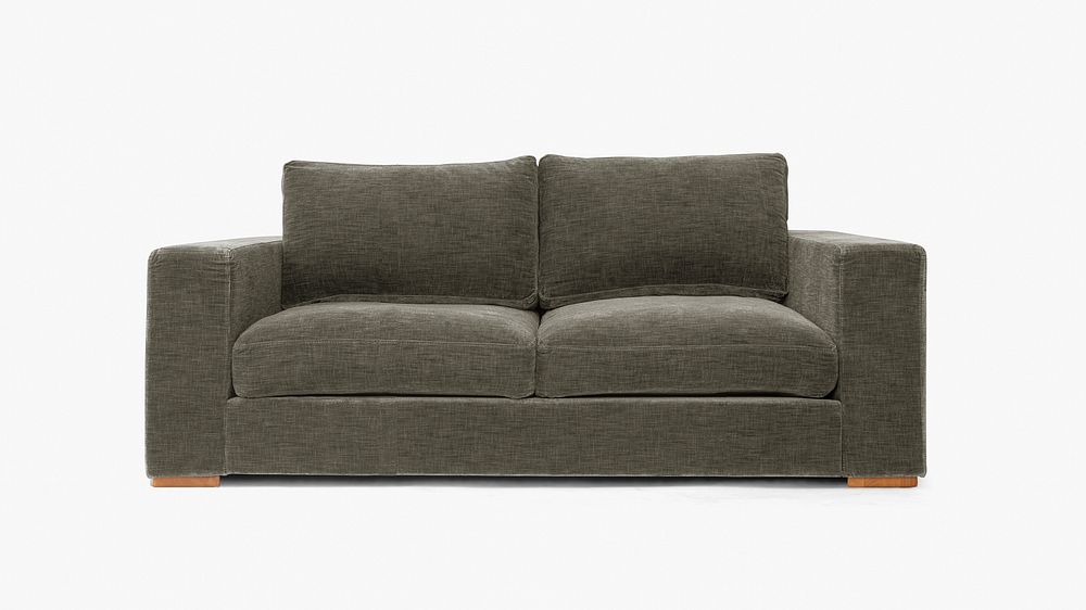 Velvet sofa psd mockup living room furniture