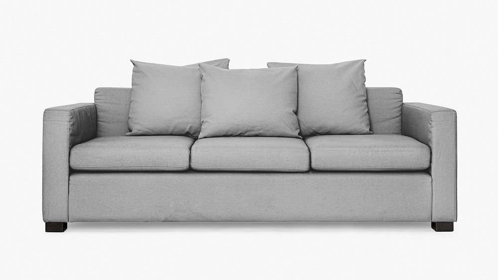 Classic gray sofa collage element image