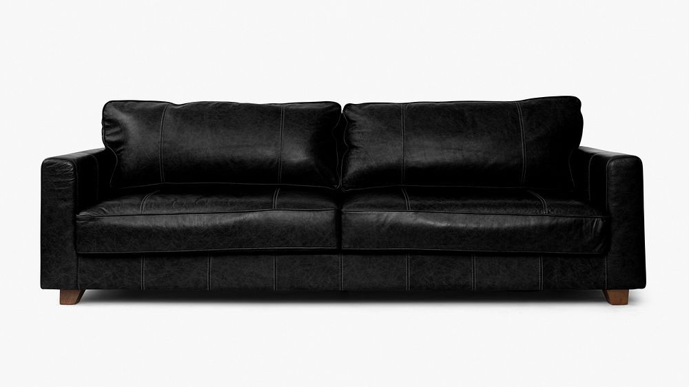 Leather sofa psd mockup living room furniture