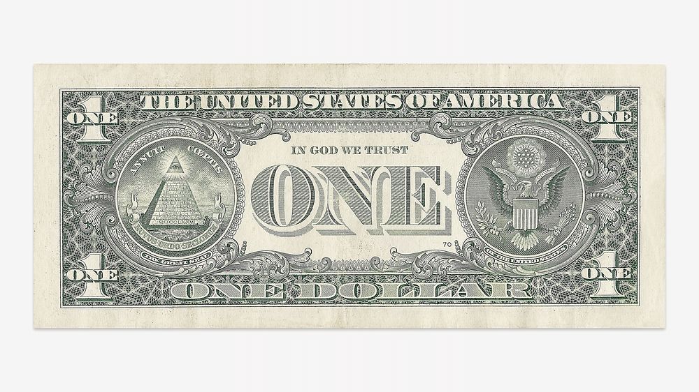 One US dollar  isolated design