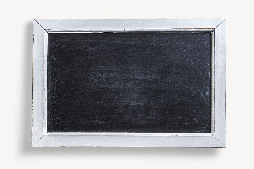 Black chalkboard isolated, off white design