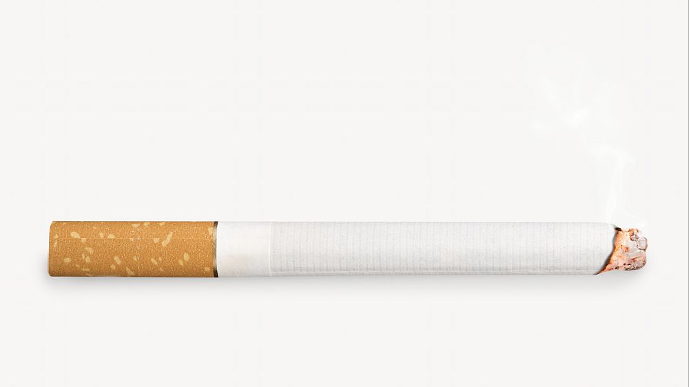 Smoking cigarette  isolated, off white design