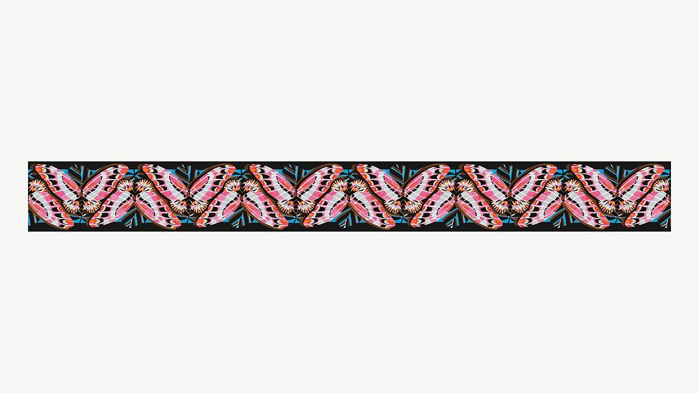 E.A. S&eacute;guy's butterfly divider, vintage patterned collage element psd. Remixed by rawpixel.