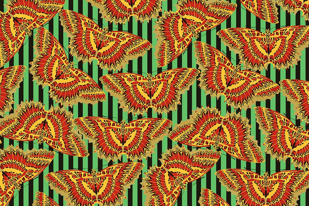 E.A. S&eacute;guy's butterfly background, vintage pattern, remixed by rawpixel.