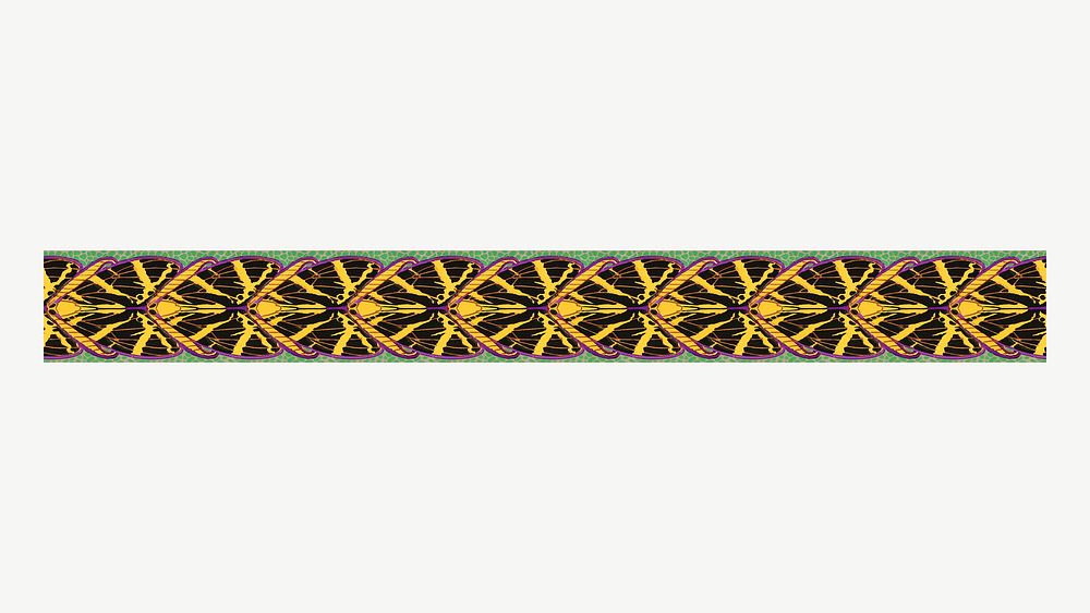 E.A. S&eacute;guy's botanical divider, gold patterned collage element psd. Remixed by rawpixel.