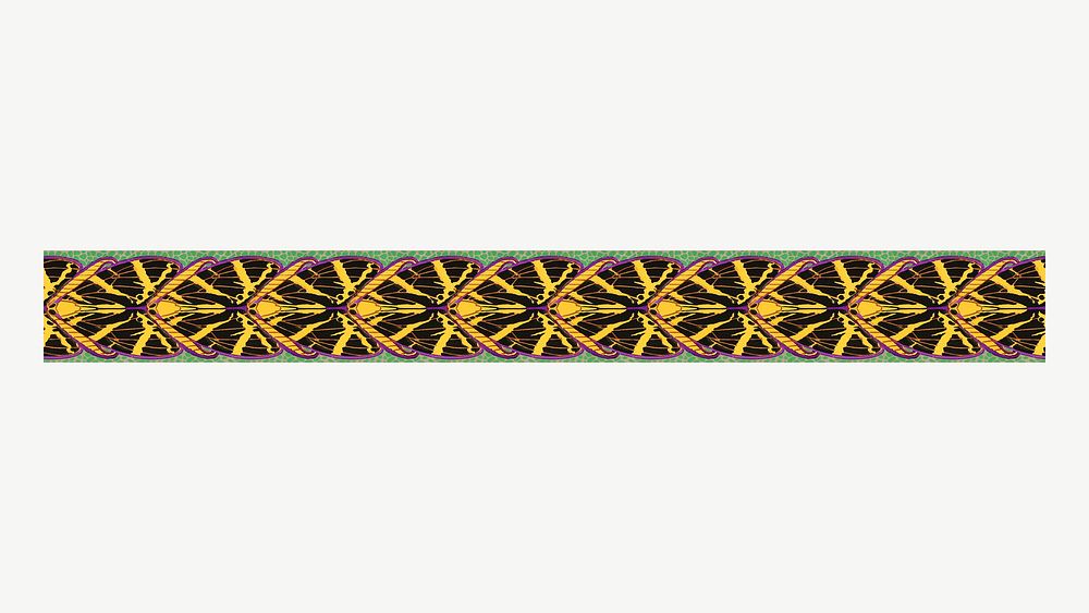 E.A. Séguy's botanical divider, gold patterned collage element psd. Remixed by rawpixel.