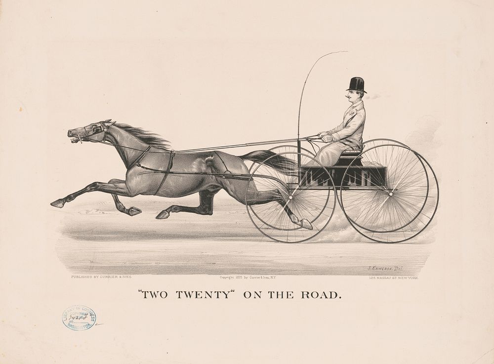 "Two twenty" on the road (1875) by Cameron, John and by Currier & Ives