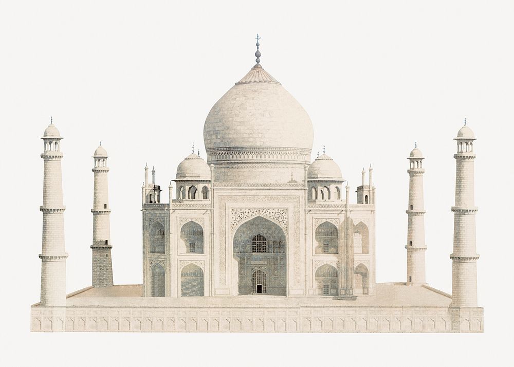 Agra, Taj Mahal clipart psd.  Remastered by rawpixel