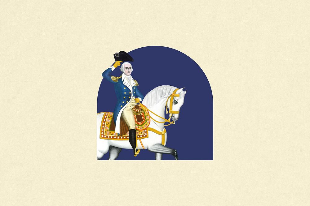 General Washington background, on a White Charger. Remixed by rawpixel.