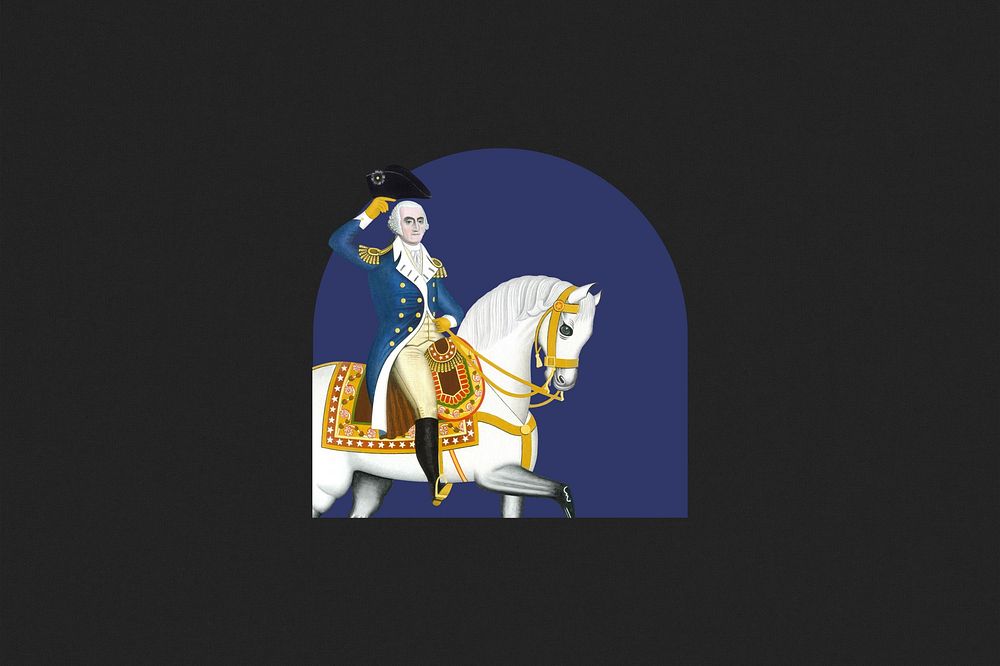 General Washington background, on a white horse. Remixed by rawpixel.
