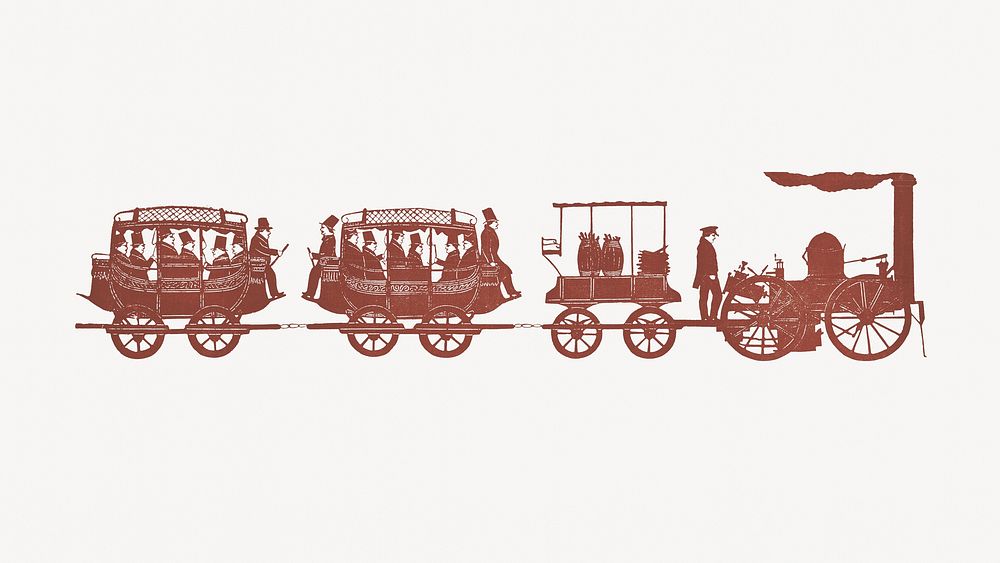 Vintage steam train.   Remastered by rawpixel