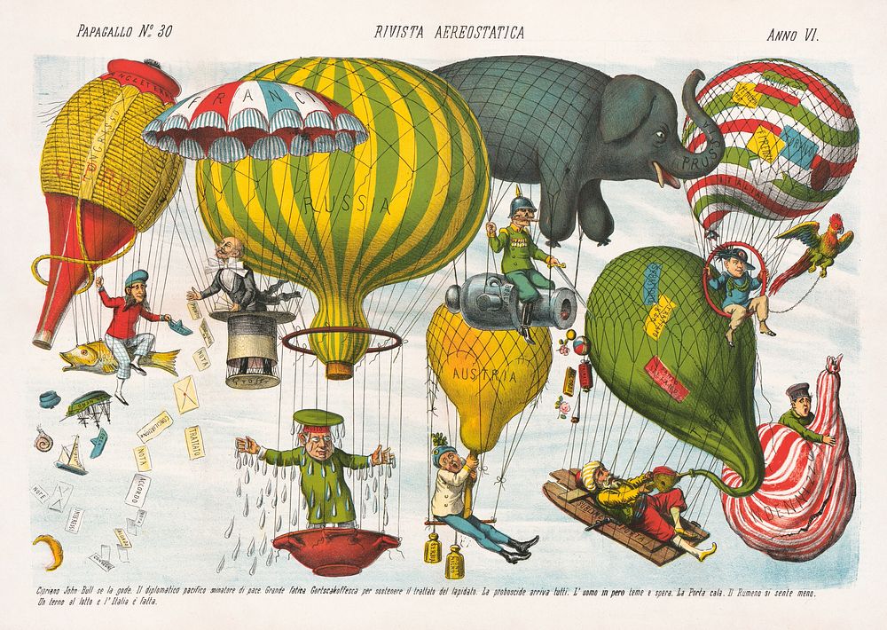 Aerostatic magazine (1878) Rivista aerostatica by Augusto Grossi. Original public domain image from the Library of Congress.…