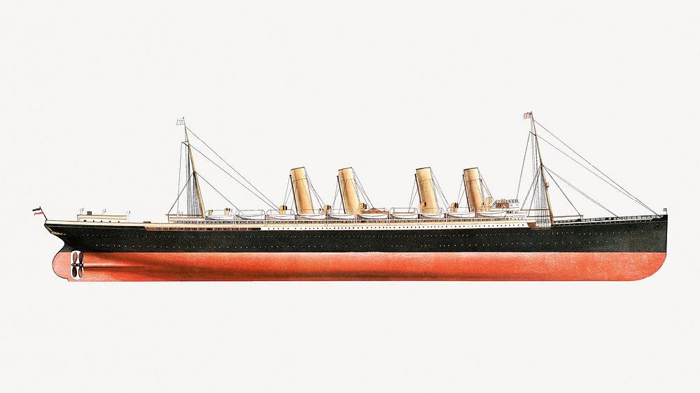 Kaiser Wilhelm der Grosse ship, ocean liner.  Remastered by rawpixel