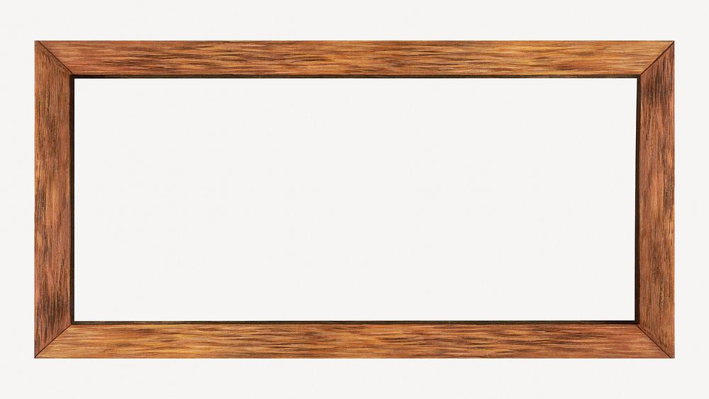 Wooden rectangle frame psd.   Remastered by rawpixel