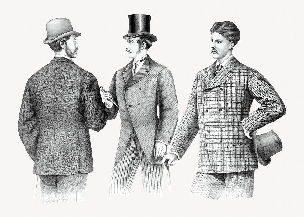 Gentlemen's fashion, Fall styles illustration.   Remastered by rawpixel