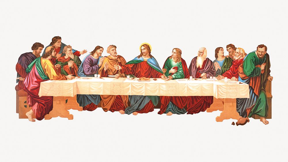 Leonardo da Vinci's The Last Supper.  Remastered by rawpixel