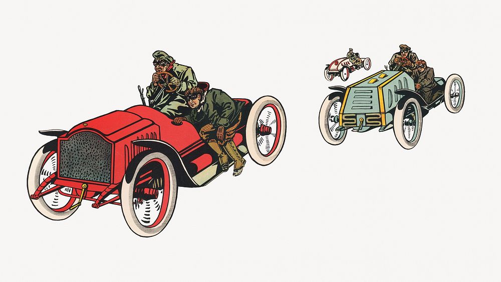 Vintage automobile race, sports illustration.  Remastered by rawpixel