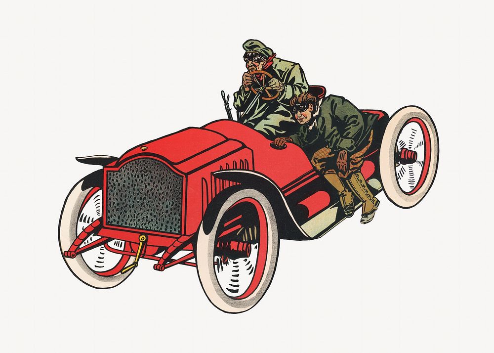 Vintage racing automobile illustration.  Remastered by rawpixel