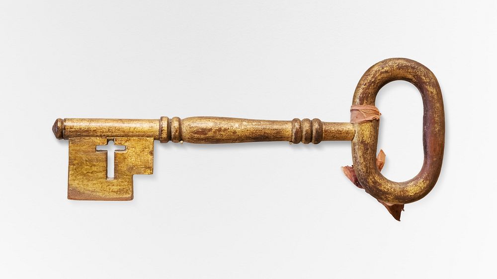 Old large gold key. Original from the Minneapolis Institute of Art.