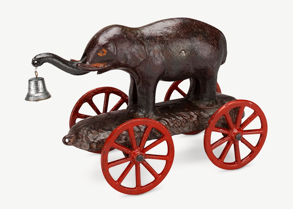 Elephant on Wheels collage element psd.    Remastered by rawpixel