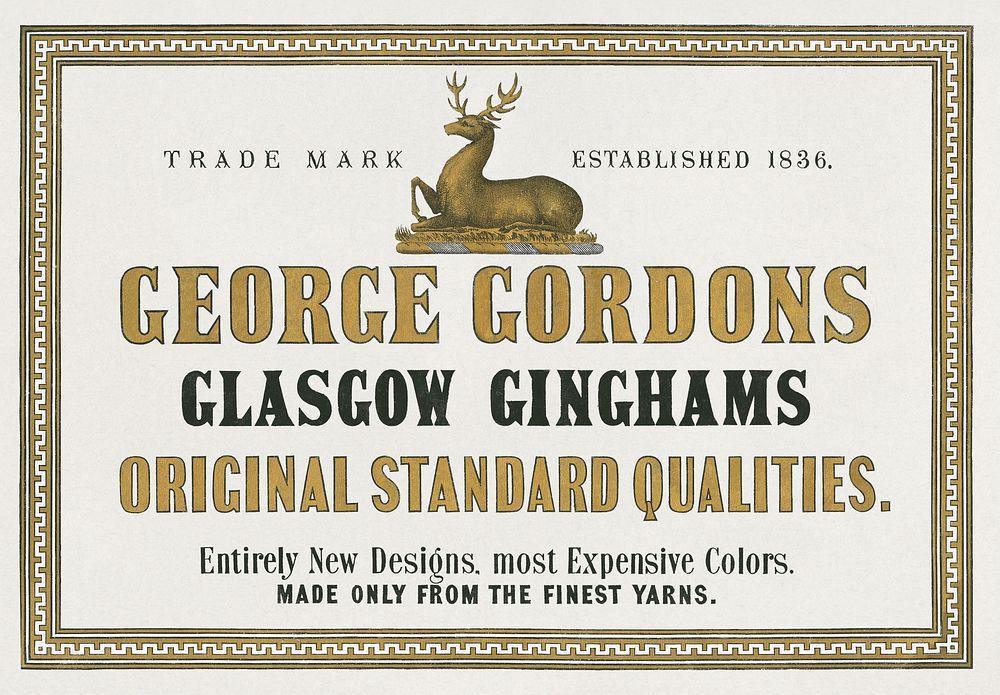 George Gordons Glasgow Ginghams original standard qualities (1846). Original public domain image from the Yale University…