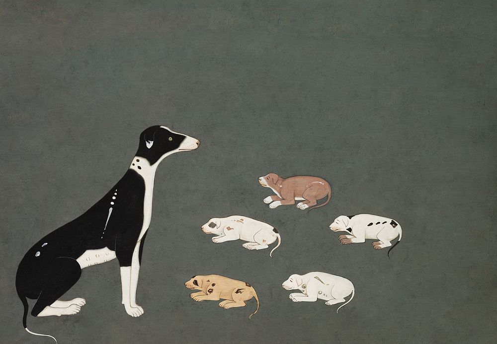 Dog with pups (1780). Original public domain image from the Cleveland Museum of Art. Digitally enhanced by rawpixel.