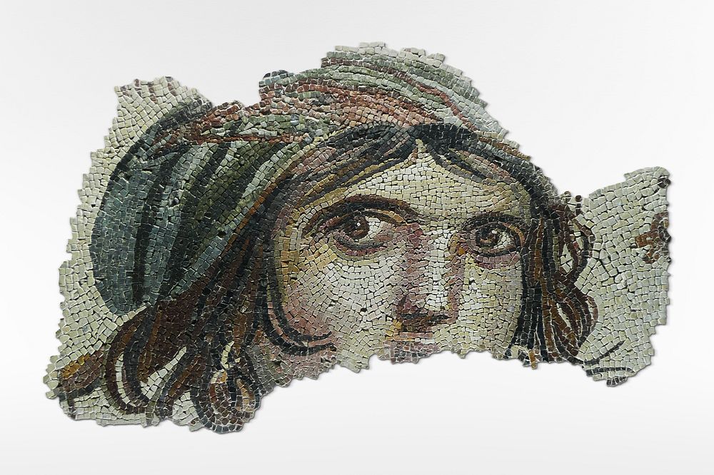 "The Gypsy Girl" mosaic of Zeugma. Original public domain image from Gaziantep Museum of Archeology. Digitally enhanced by…