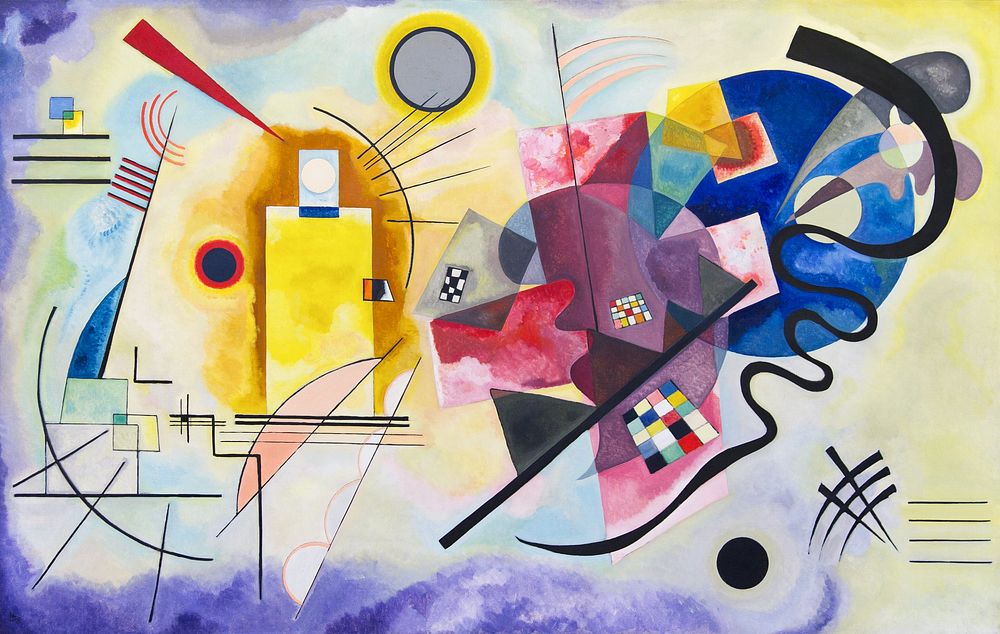 Yellow-Red-Blue abstract painting by Wassily Kandinsky. Original public domain image from Wikipedia. Digitally enhanced by…