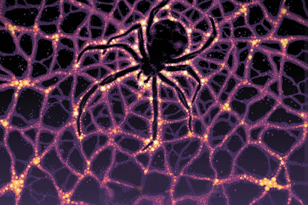 Abstract purple spider web background, Sci-Fi design.   Remixed by rawpixel.