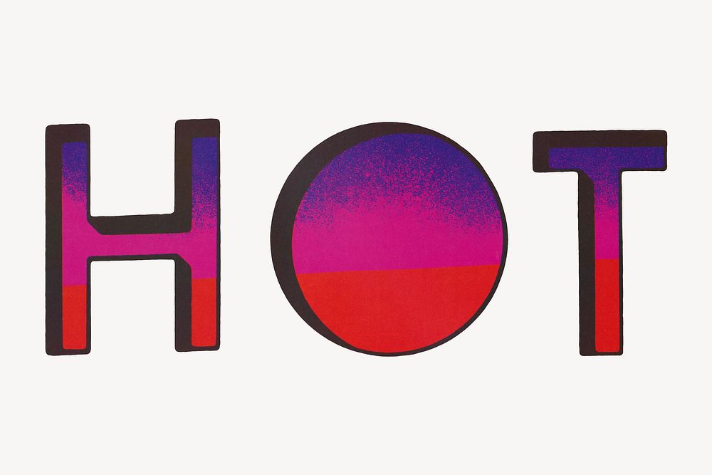 Vintage hot word illustration.  Remixed by rawpixel.