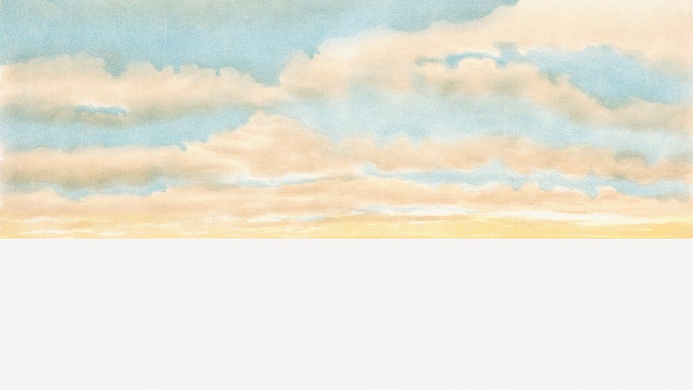 Cloudy sky illustrated border.  Remixed by rawpixel.