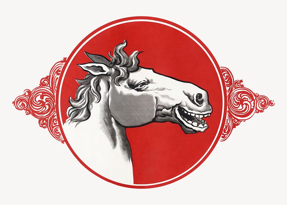 Laughing horse, It's enough to make a horse laugh.  Remixed by rawpixel.