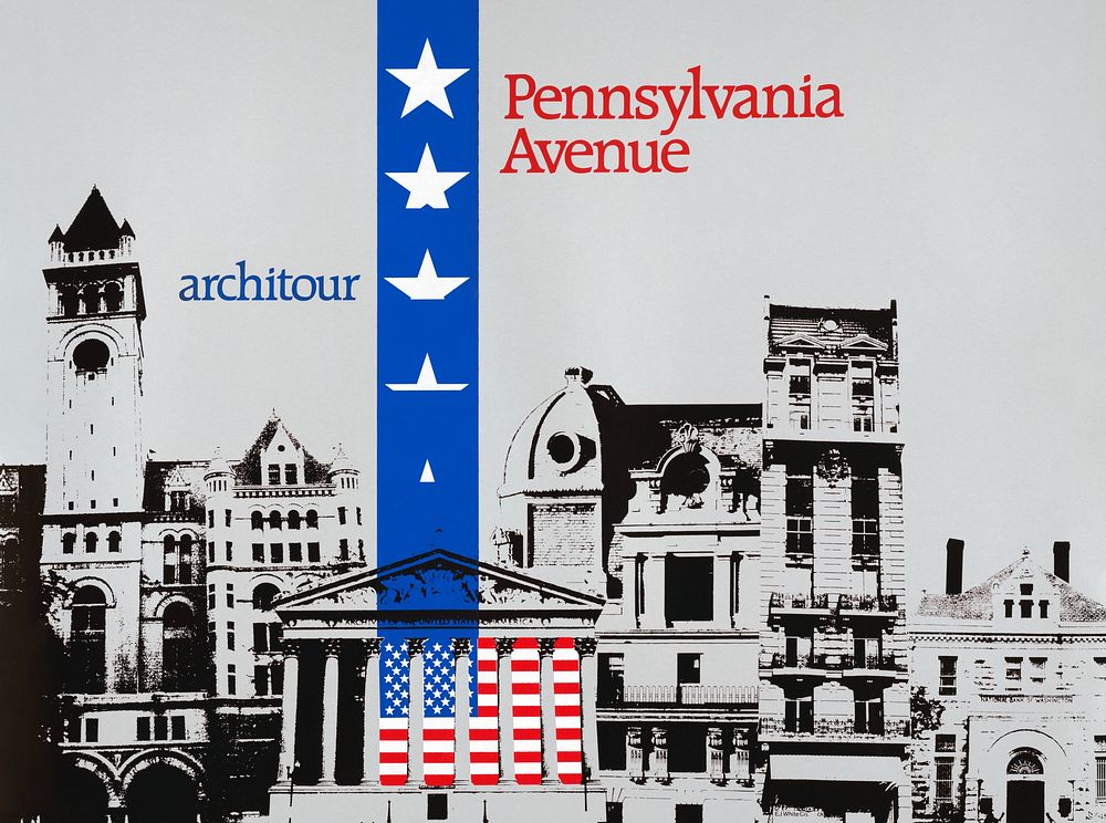 Pennsylvania Avenue, architour (1980) vintage poster by EJ White Co. Original public domain image from the Library of…